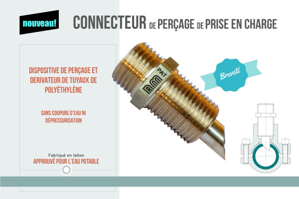 Nouveau! Connecteur de perçage de prise d'eau en charge